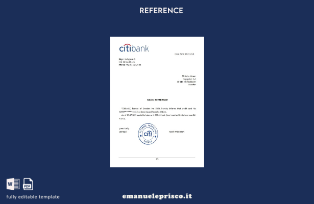 modello di riferimento Sweden Citibank in stile verificato